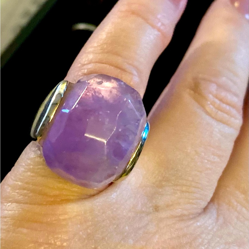 Gorgeous Chunky Sterling Silver Amethyst Statement Ring Sz 5.5 Francesca Romana - Picture 2 of 7